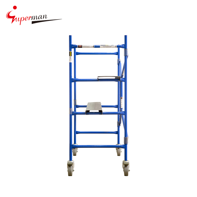 Versatile Steel Scaffold with Foldable Design and Wheels