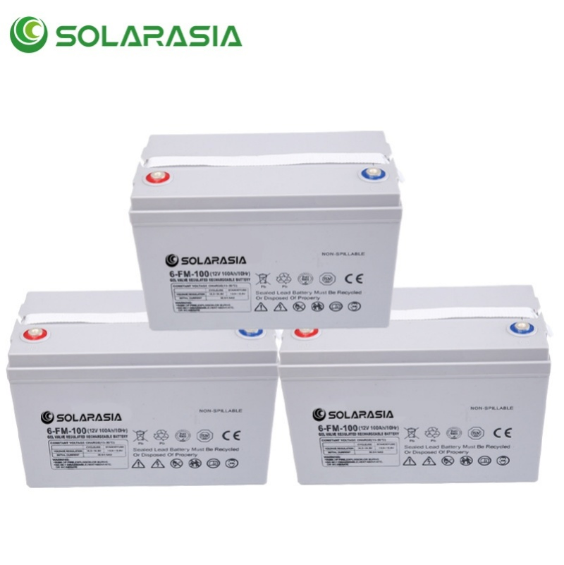 12V Gel Solar Battery 100ah 150ah 200ah Deep Cycle Maintenance Free Rechargeable Gel Battery Long Life Cycle for Solar Energy Storage RV Camping