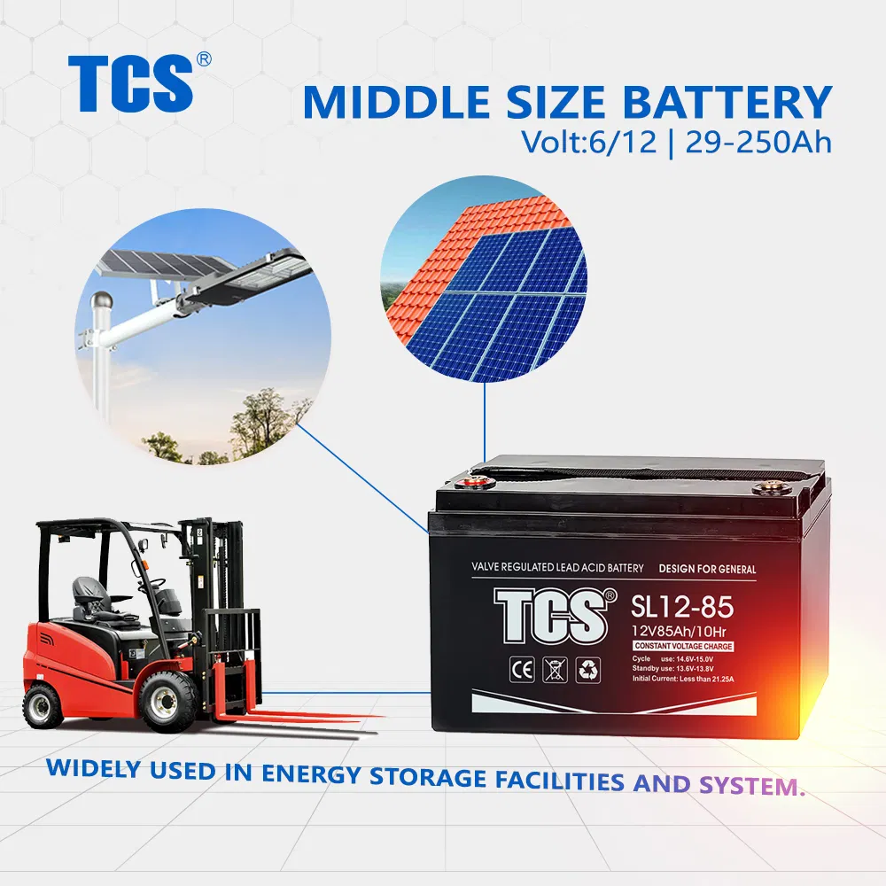 Tcs SL12-100 12volt 100ah Middle Size Longest Lasting Rechargeable Batteries Lead Acid SLA Batteries Types of Lead Acid Battery