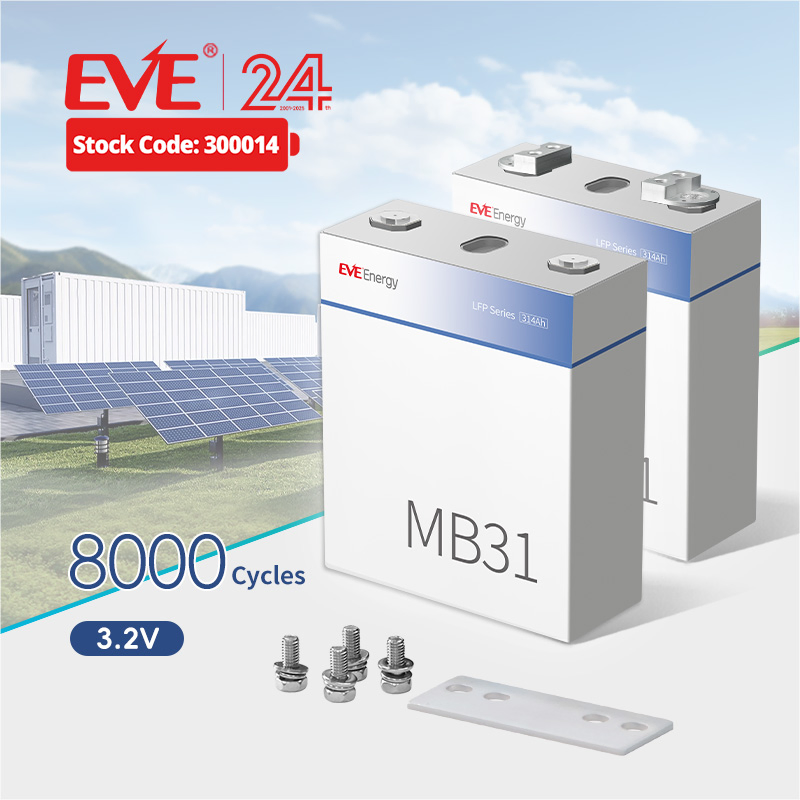 Eve 314ah 8000 Cycles LiFePO4 Battery Cell Lithium Battery3.44mwh/4mwh/5mwh System for Electric/Industrial and Commercial/Boat/Solar Energy Storage