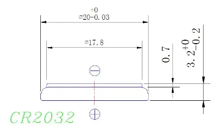 CR2032 Dimensions