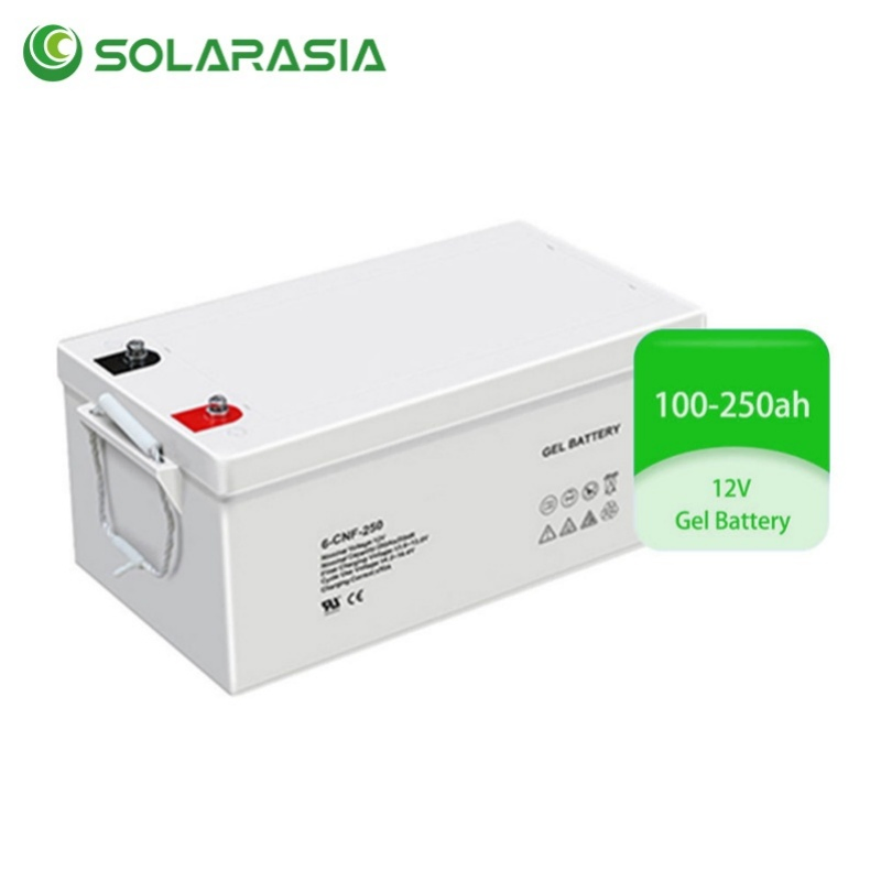 12V Gel Solar Battery 100ah 150ah 200ah Deep Cycle Maintenance Free Rechargeable Gel Battery Long Life Cycle for Solar Energy Storage RV Camping