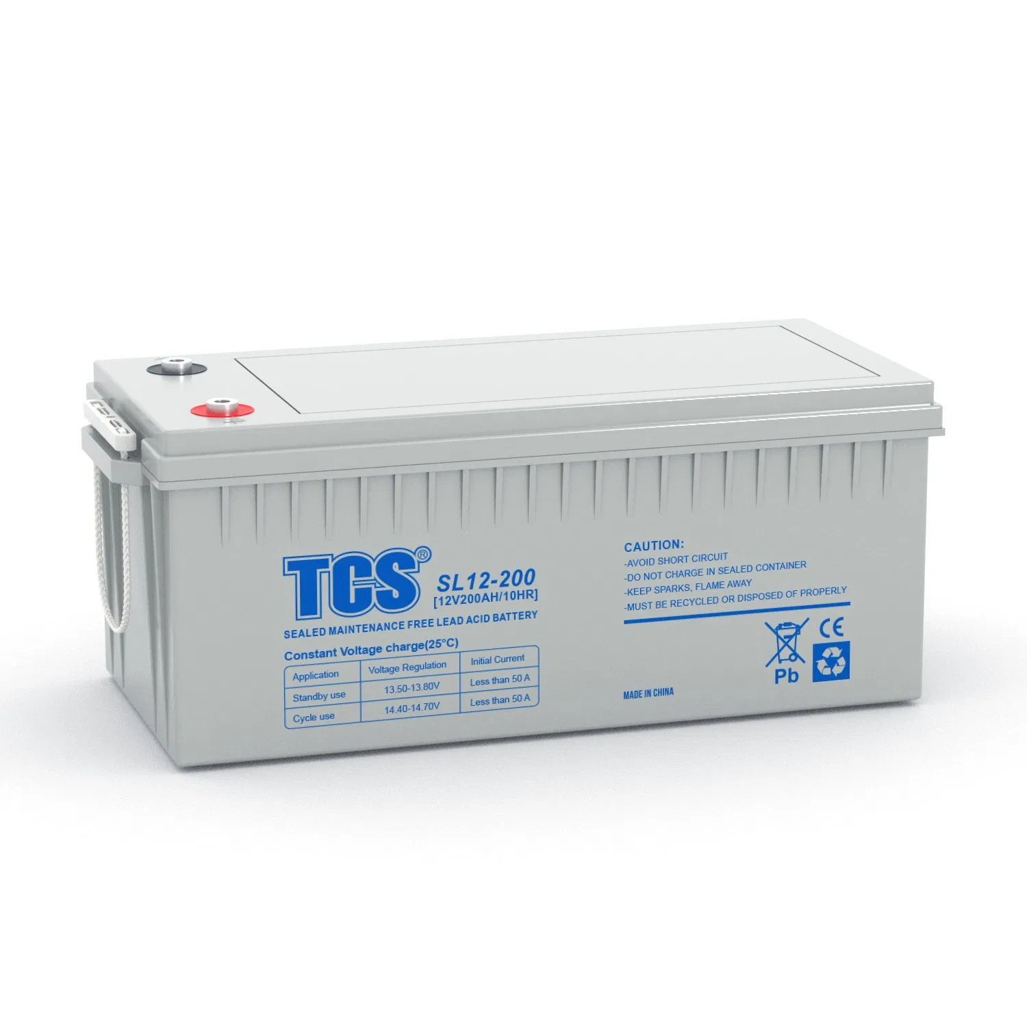 Tcs SL12-200 12volt 200ah Middle Size Refilling Lead Acid Battery Valve Regulated Lead Acid Battery Maintenance Rechargeable AGM Marine Starting Battery