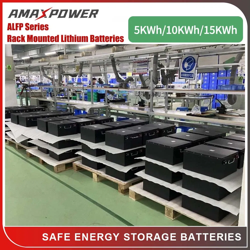 Amaxpower 51.2V 200ah High Temperature Solar Lithium Battery LiFePO4 Battery Backup Battery for Emergency System/ UPS/ Lighting Rack Solar Power Storage