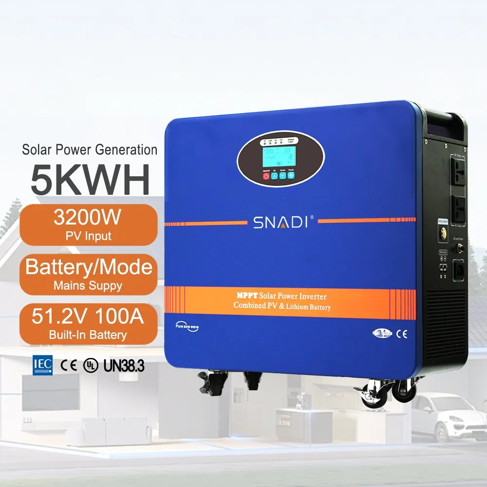 5000W off Grid Solar Generator UPS Solar All in One Portable Power Station Emergency Power Backup Solar Power Battery