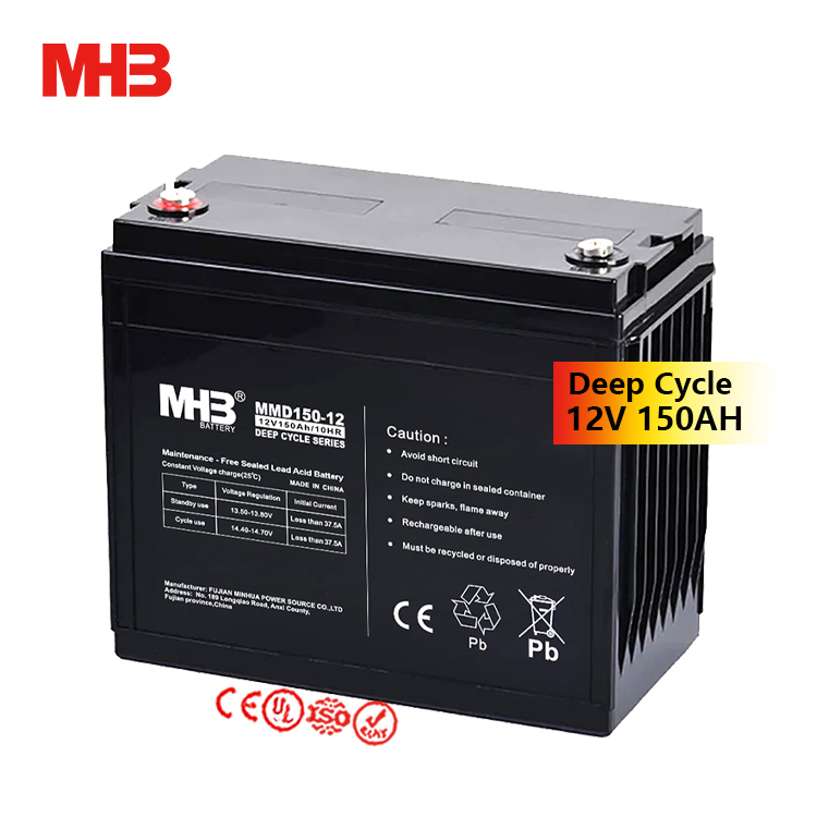 Mhb Mmd150-12 150ah Long Life AGM 12V Deep Cycle Lead Acid Battery for Solar Power System