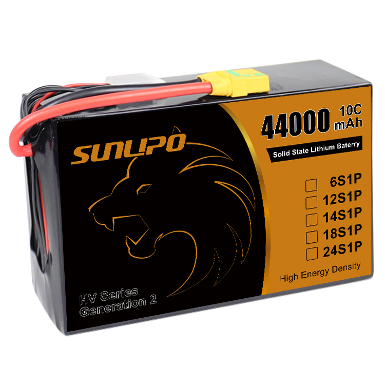 300wh/Kg Solid State Battery 66000mAh 44000mAh 22000mAh 12s 15c 25c Drone Battery Lipo Pack Well-Performance in Low Temperature