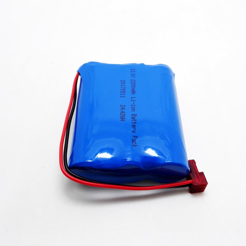 3s1p 18650 10.8V 11.1V 12V 2200mAh Rechargeable Lithium Ion Battery Pack with BMS and Connector