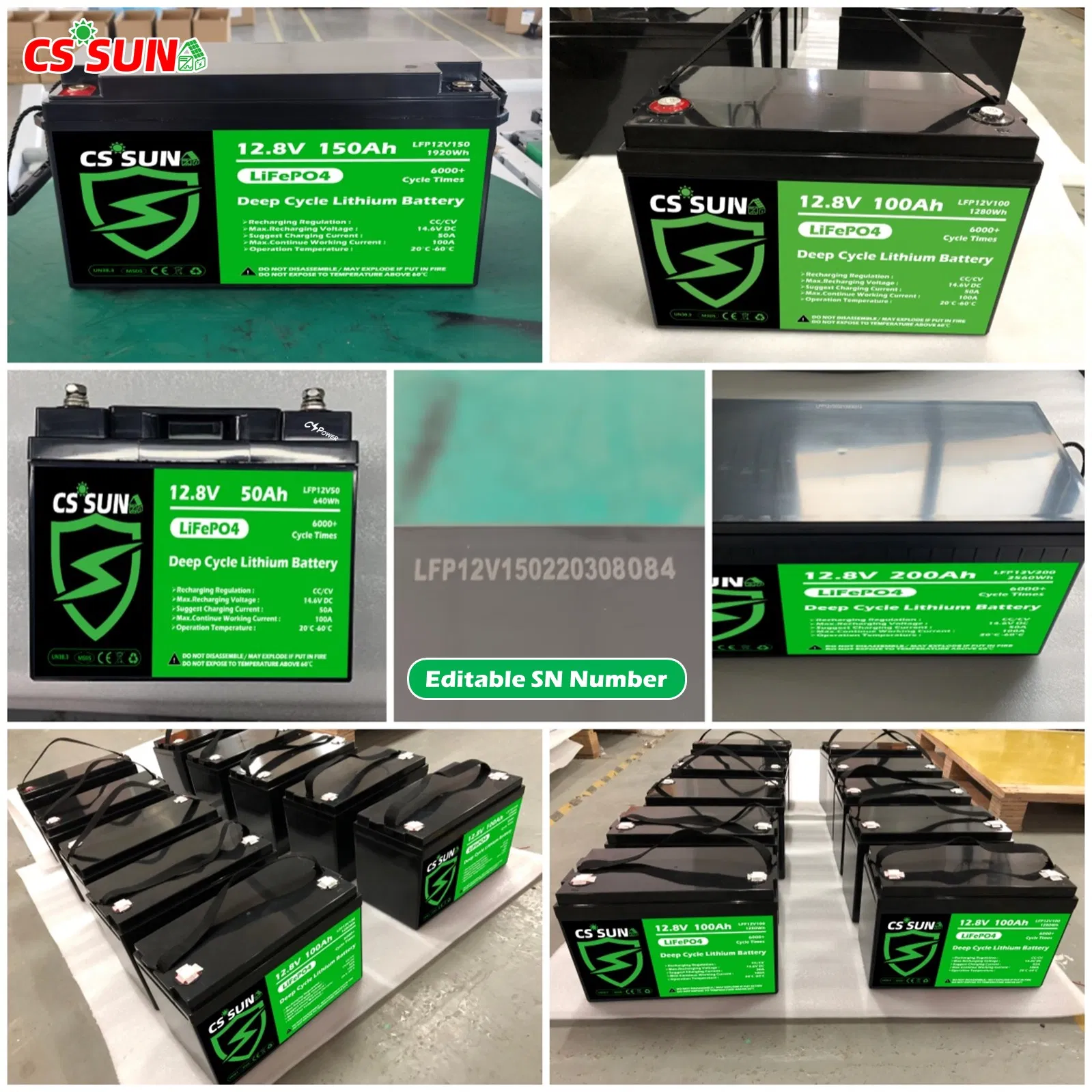 CSSUN LFP12V/24V/48V 200Ah/250Ah/300Ah High temperature LiFePO4 Battery for ltx medical device CE Approved