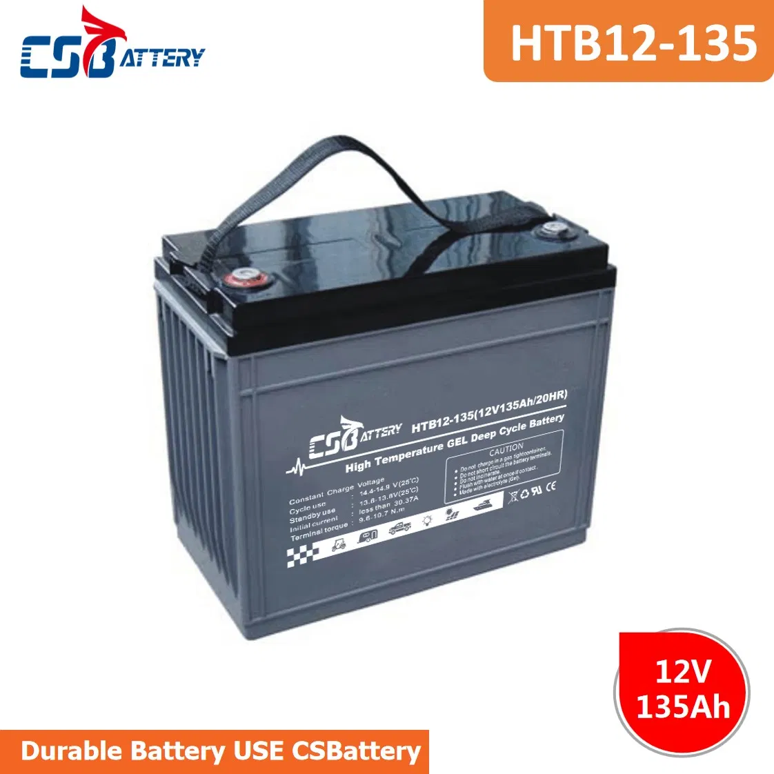 Csbattery 12V120ah Bateria High Temperature Gel Solar Battery for UPS-Inverter/Solar-Power-System/Home/Ava