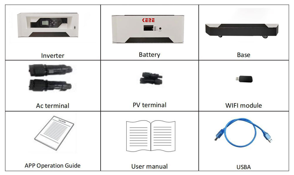 All in One Portable 5kwh 10kwh 15kwh Lithium-Ion Battery with 5kw Power Hybrid Solar Battery Inverter for Home Energy Storage System