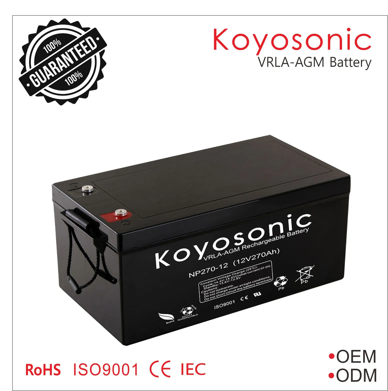 High Rate Battery High Temperature Deep Cycle Solar Battery 12V 270ah