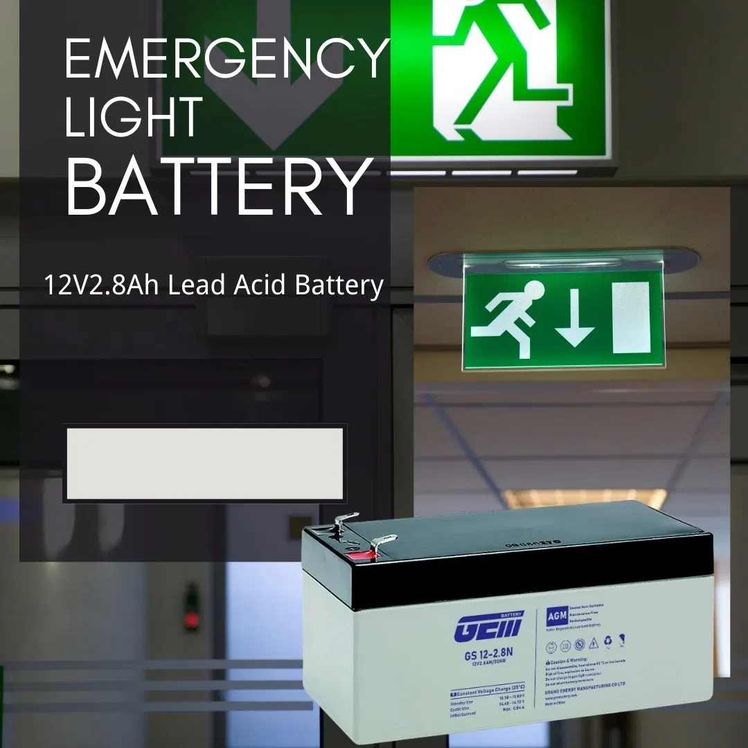 12V 2.8Ah Sealed Lead Acid Battery for Emergency Lights &amp; Exit Sign Backup Systems