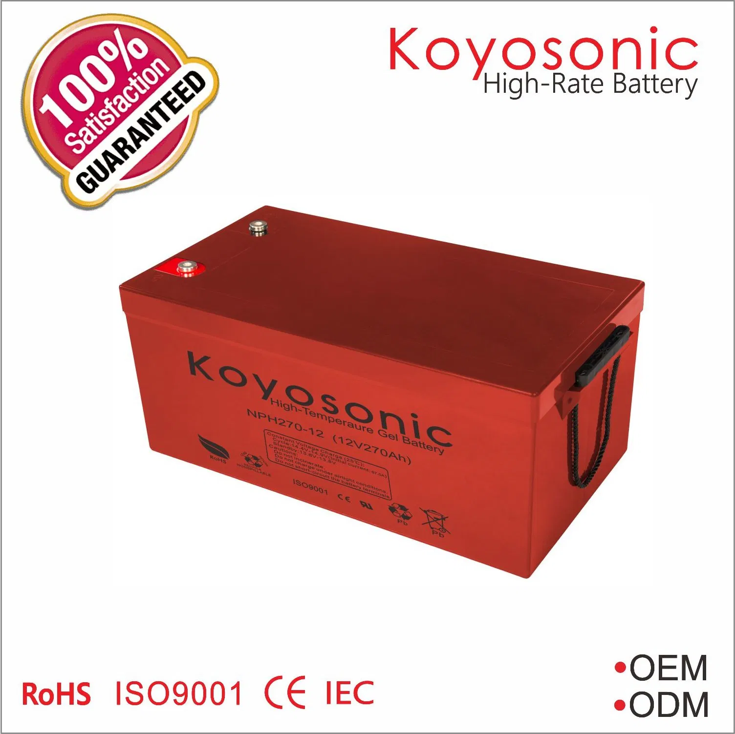 High Rate Battery High Temperature Deep Cycle Solar Battery 12V 270ah