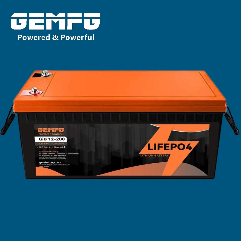 GEMFG Battery Energy Storage 12V200AH Power Wall Photovoltaic Energy Portable Solar Storage 5KWH 10KWH LiFePO4 Lithium Battery