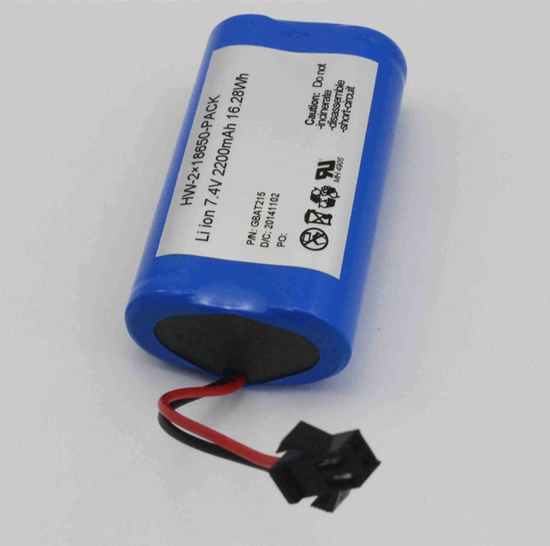 Rechargeable Battery 18650 2s1p 3.7V 7.4V 11.1V 14.8V 2200/4400/8800mAh Lithium Ion Battery Pack for Bluetooth Speakers/Solar Lighting/RC Toys/Portable Power