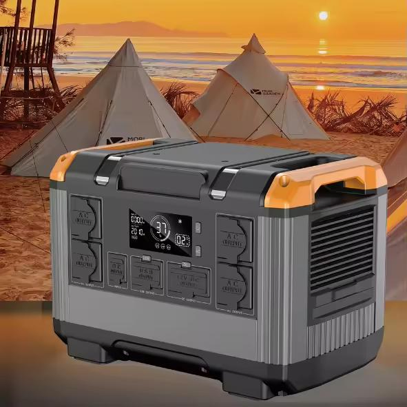 Outdoor Indoor Emergency Energy Storage Power Battery 2400W Portable Solar Generator Outdoor Camping Emergency Power