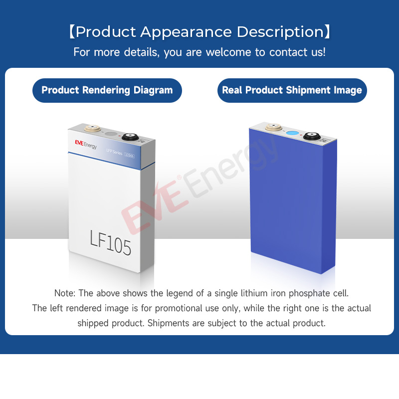 Eve Hot Sale Lf105 105ah 4000 Cycles 3.2V LFP 100ah Battery Lithium Ion Battery LiFePO4 Cell for Household Energy Storage
