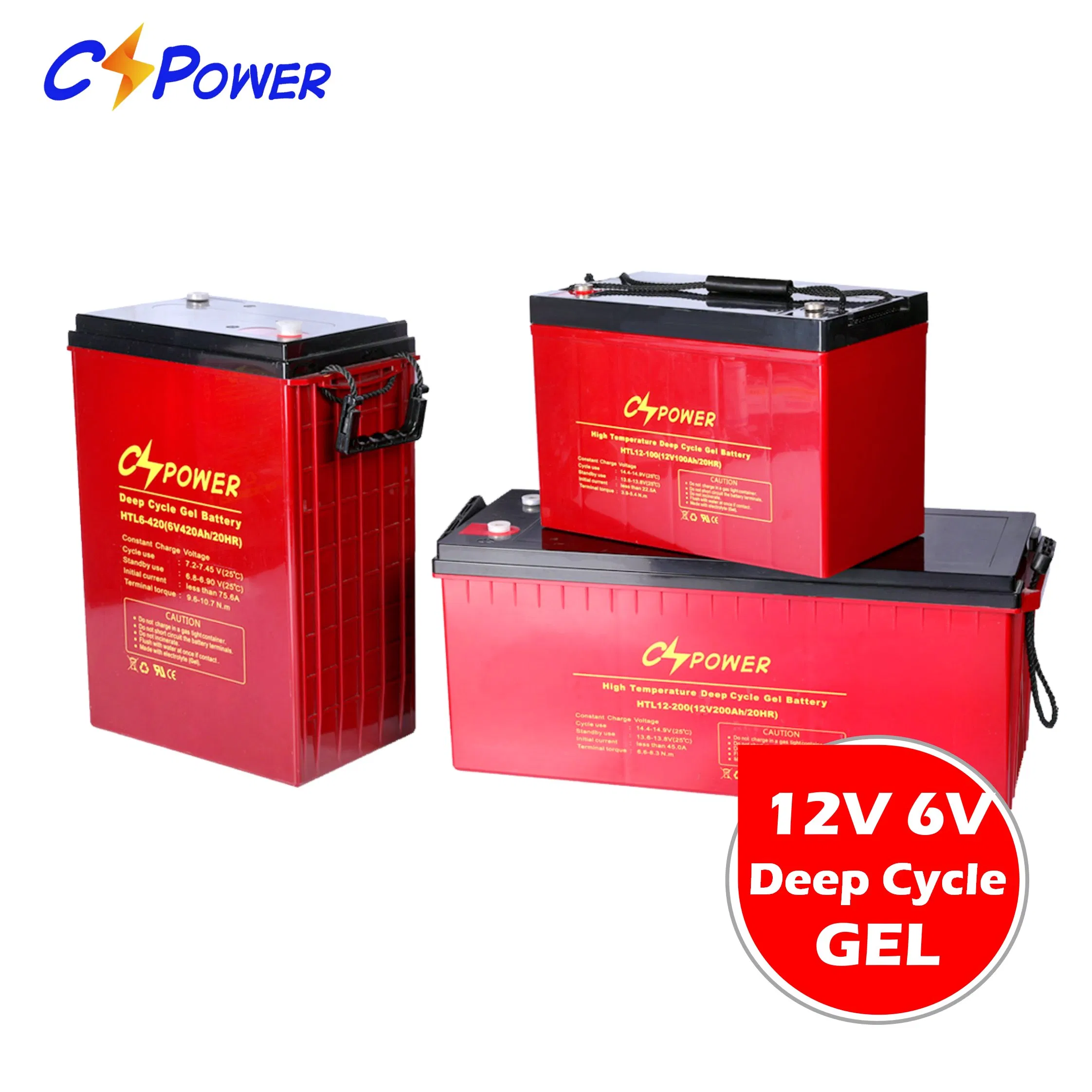 Cspower 6V/12V/24V/48V 100ah/150ah/200ah/300ah/225ah/420ah Best Solar Battery for Home Energy/UPS/Lighting/Cleaning-Machine/Golf Car/Pack/Vehicle/Telecom