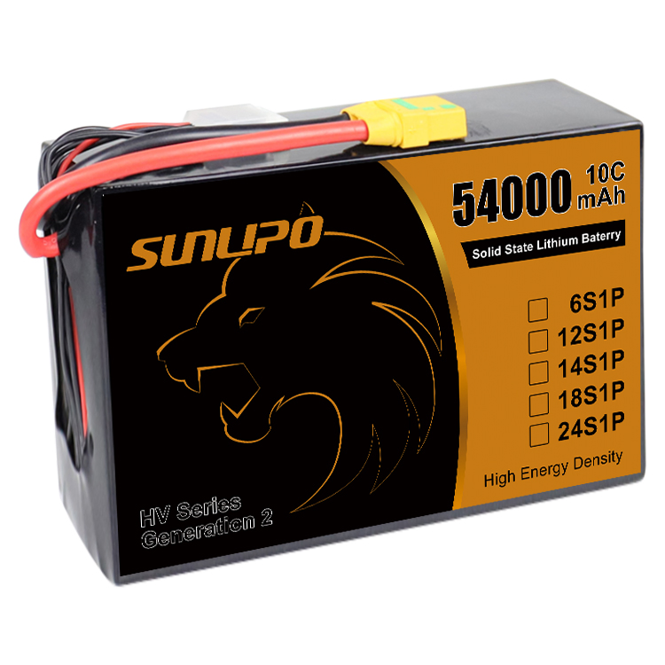 300wh/Kg Solid State Battery 66000mAh 44000mAh 22000mAh 12s 15c 25c Drone Battery Lipo Pack Well-Performance in Low Temperature