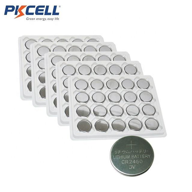 Pkcell Lithium Battery Cr2450 2pack with High Capacity 600mAh for Temperature Recorder