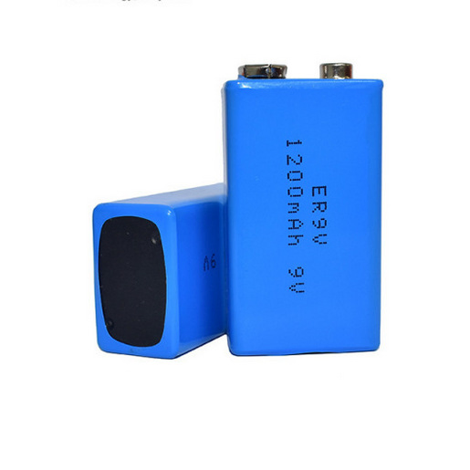 Non-Rechargeable 9V Size 1200mAh Primary Lisocl2 Lithium Batteries Er9V Battery for Sensors Smoke Alarm Detector