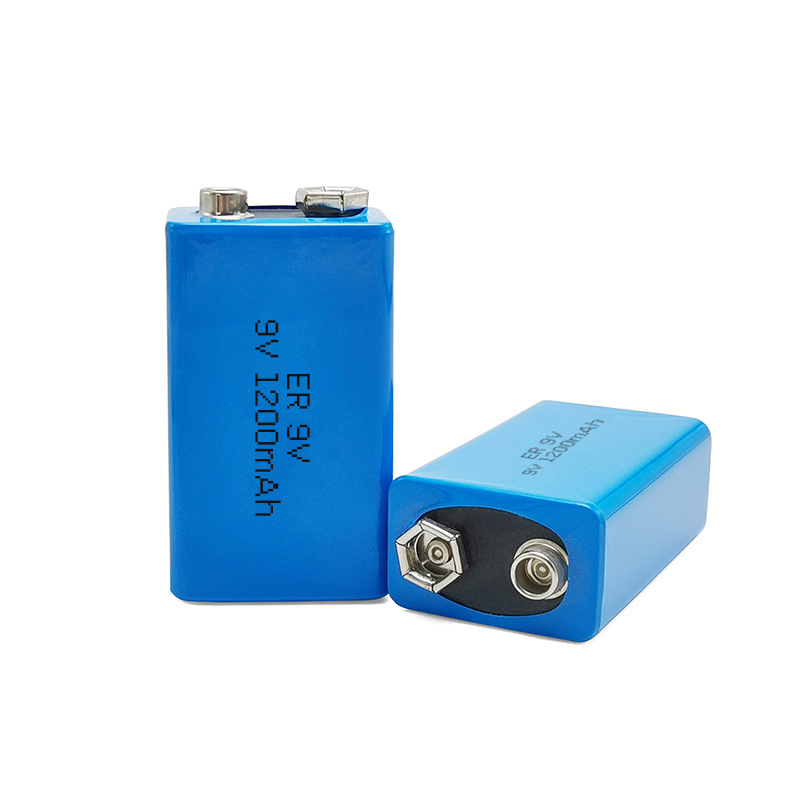 Non-Rechargeable 9V Size 1200mAh Primary Lisocl2 Lithium Batteries Er9V Battery for Sensors Smoke Alarm Detector
