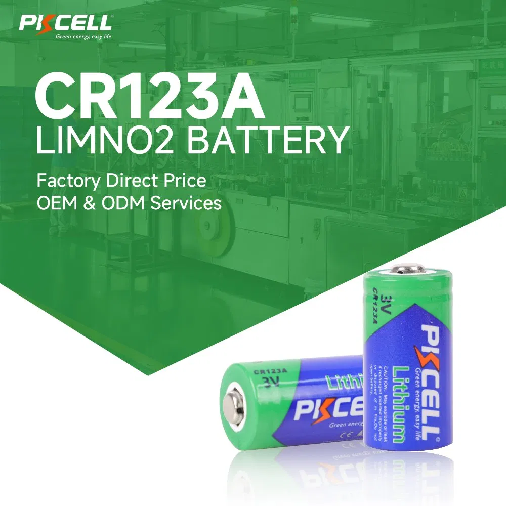 Pkcell Primary Lithium Non-Rechargeable Battery 3V Cr123A for Camera Microphones Flashlight