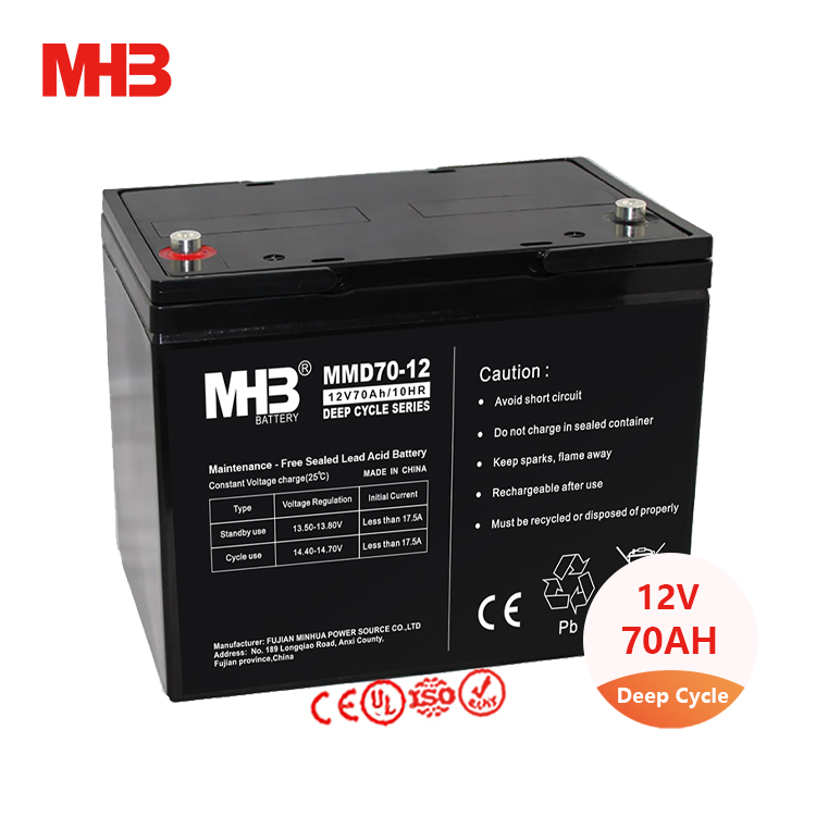 Mhb 12V 70ah Deep Cycle Long Life Lead Acid Battery for Wind System