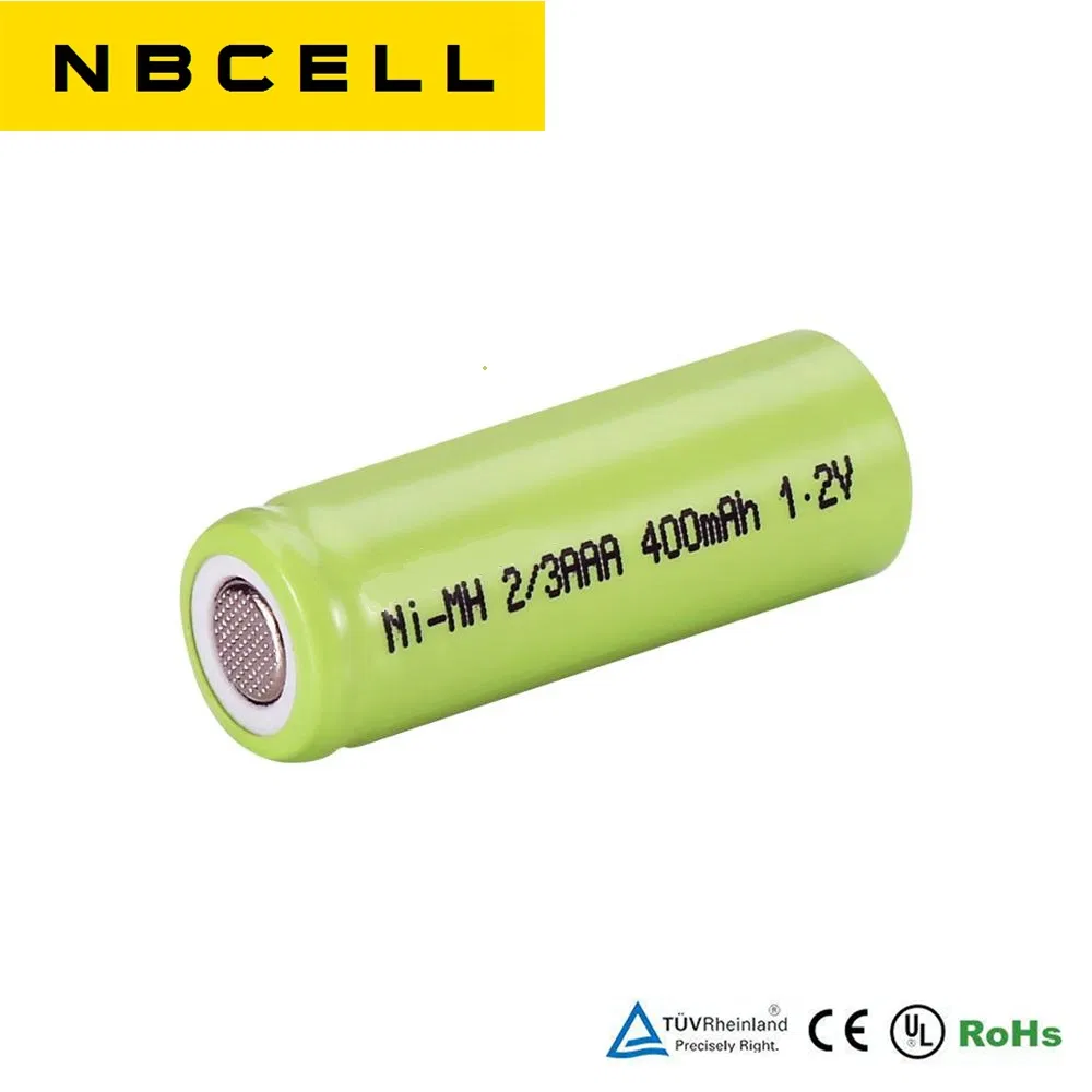 1.2V 400mAh Nickel Metal Hydride Rechargeable Battery 2/3AAA NiMH Battery