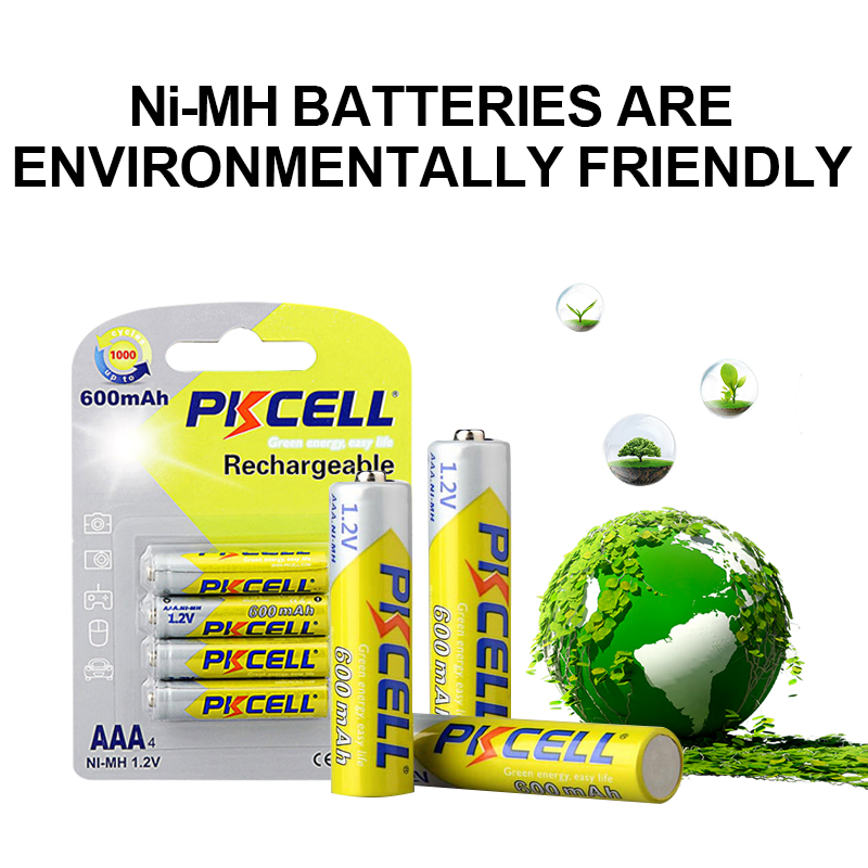 Pkcell Ni-MH AAA 600mAh 1.2V Rechargeable Battery Nickel Metal Hydride Batteries