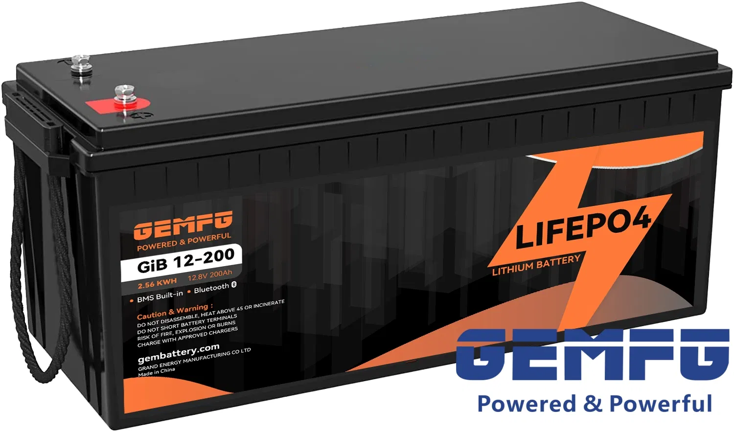 GEMFG Battery Energy Storage 12V200AH Power Wall Photovoltaic Energy Portable Solar Storage 5KWH 10KWH LiFePO4 Lithium Battery