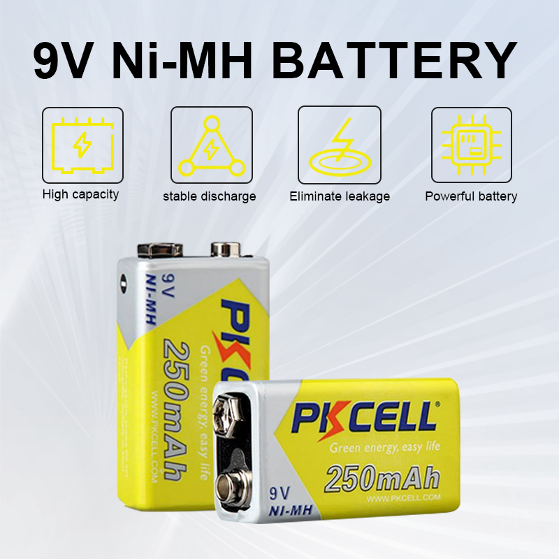 Wholesale Rechargeable 1.2V 9V AAA AA 9V C D NiMH Cell 9 Volt 250mAh Nickel Metal Hydride Ni-MH Battery