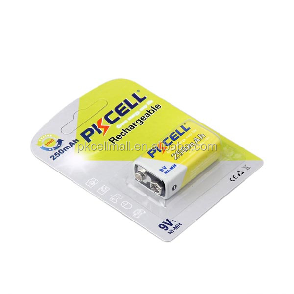 Wholesale Rechargeable 1.2V 9V AAA AA 9V C D NiMH Cell 9 Volt 250mAh Nickel Metal Hydride Ni-MH Battery