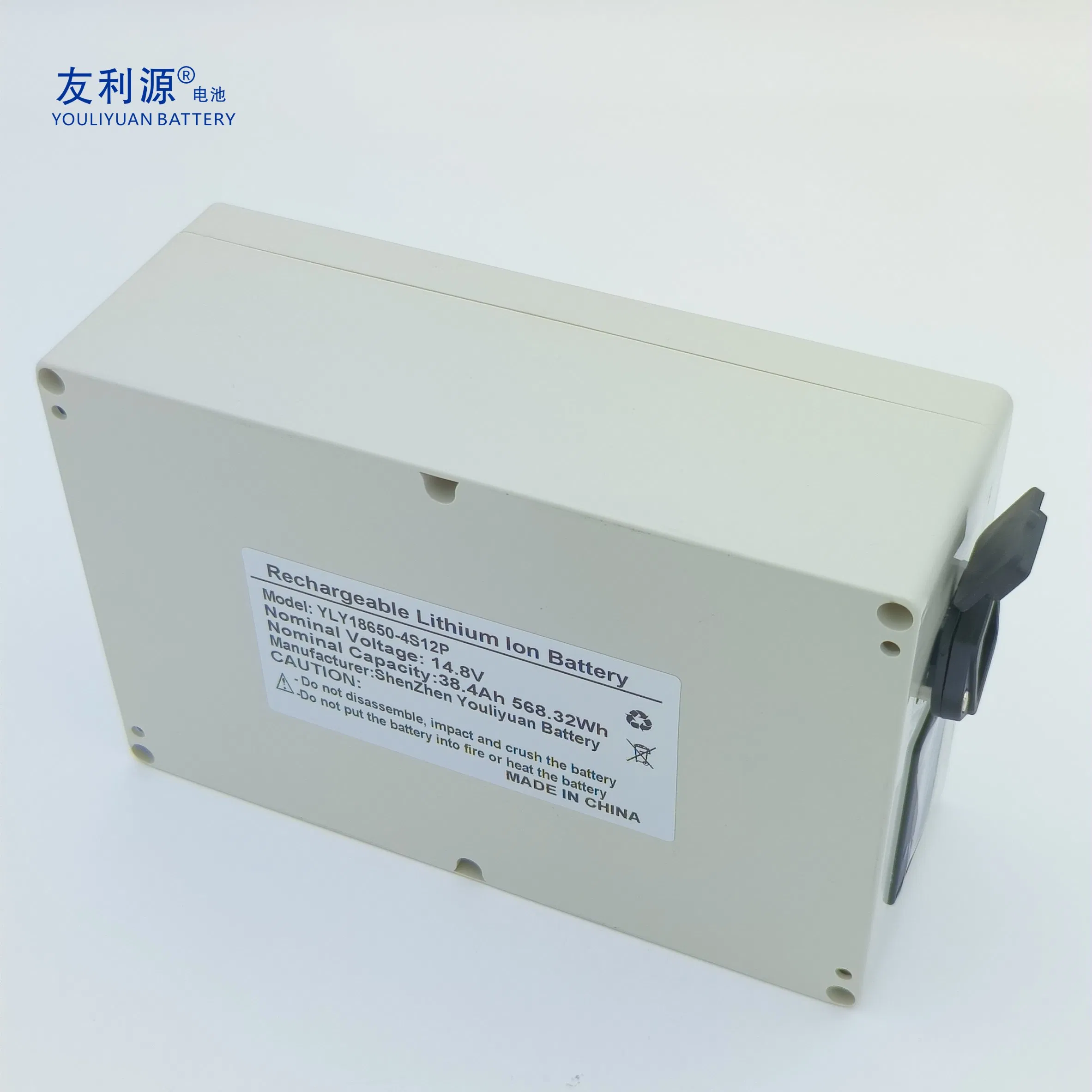 Maintenance Free 14.8V 38.4ah Rechargeable 18650 Lithuim Ion Battery with BMS for Home Emergency Lighting Backup Power