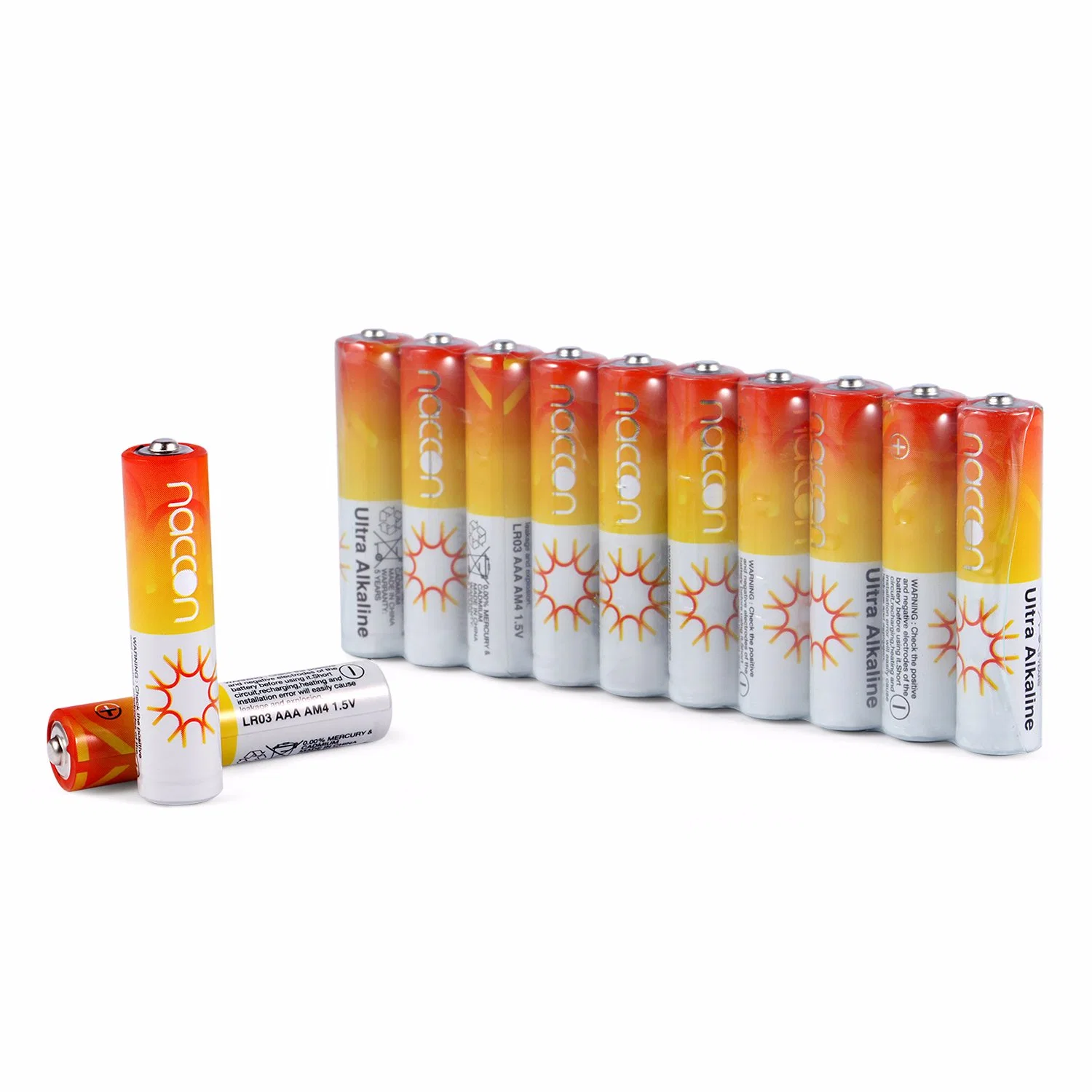 Factory Supply High Quality Naccon Primary Battery AAA Lr03 Am4 1.5V Alkaline Battery Cell for Calculator/Toys/Remote Control Car