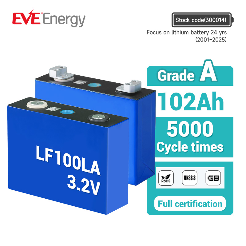 Eve 100ah 4000 Cycle Li-ion High Capacity Rechargeable Battery LiFePO4 Cell Lf100la