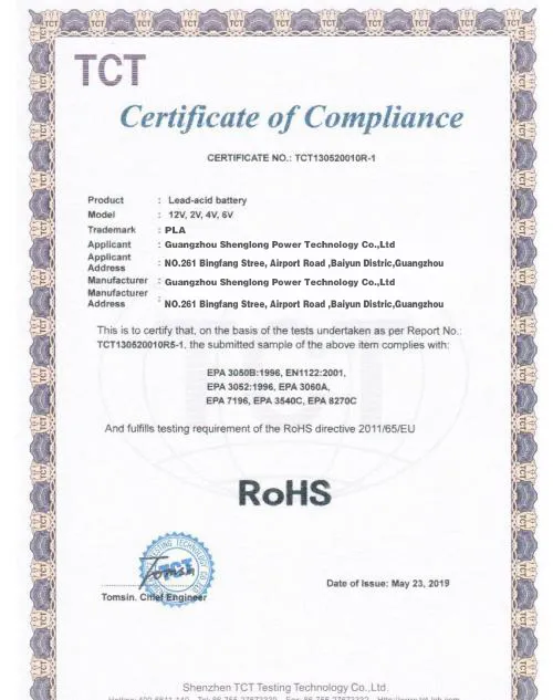 Factory Certificate 2