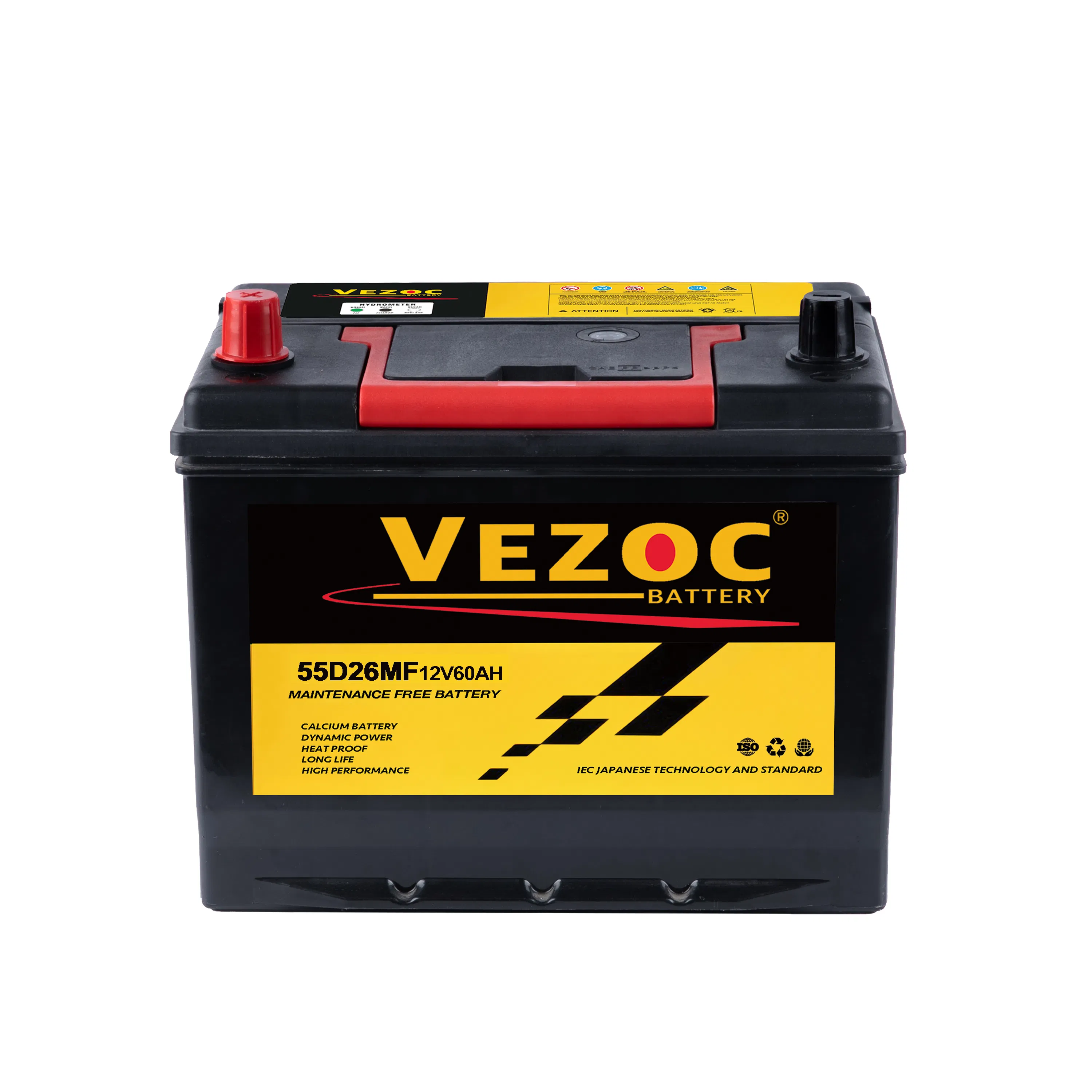 JIS60-55D26 Lead-Acid Storage Battery Mf Battery Car Starter Battery 12V60ah