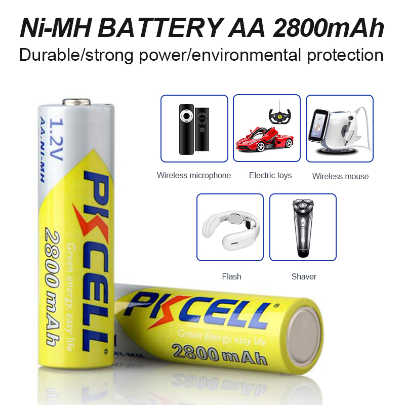 2800mAh 1300mAh 600mAh Double a Battery Nickel Metal Hydride 1.2V AA NiMH Rechargeable AA Batteries Packs