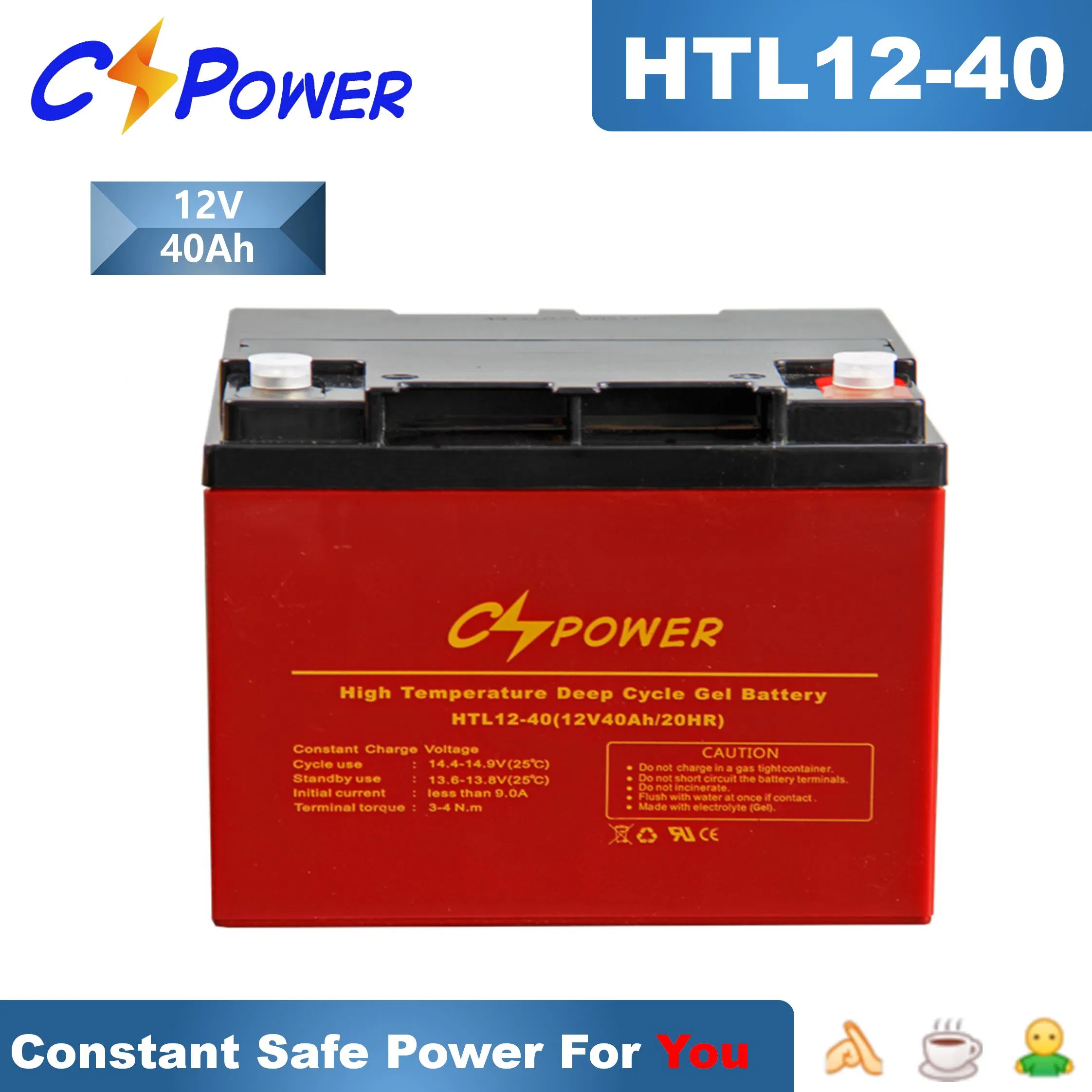 Cspower Htl12-200 Deep-Cycle-Gel Solar Battery 12VDC 200ah with 3 Years Warranty