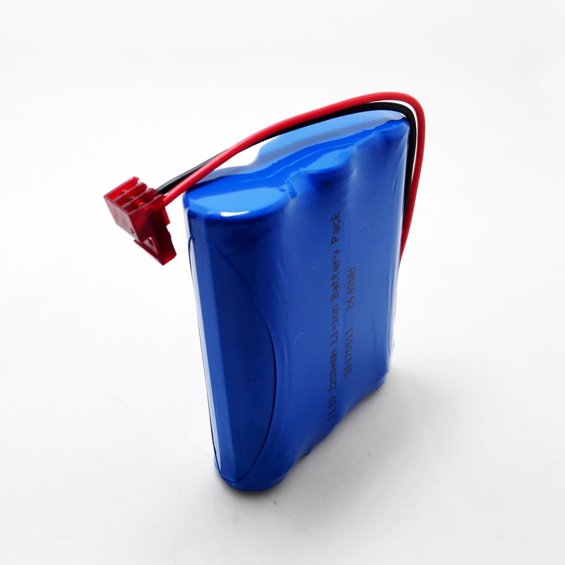 3s1p 18650 10.8V 11.1V 12V 2200mAh Rechargeable Lithium Ion Battery Pack with BMS and Connector
