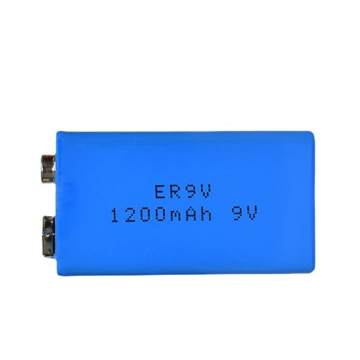 Non-Rechargeable 9V Size 1200mAh Primary Lisocl2 Lithium Batteries Er9V Battery for Sensors Smoke Alarm Detector
