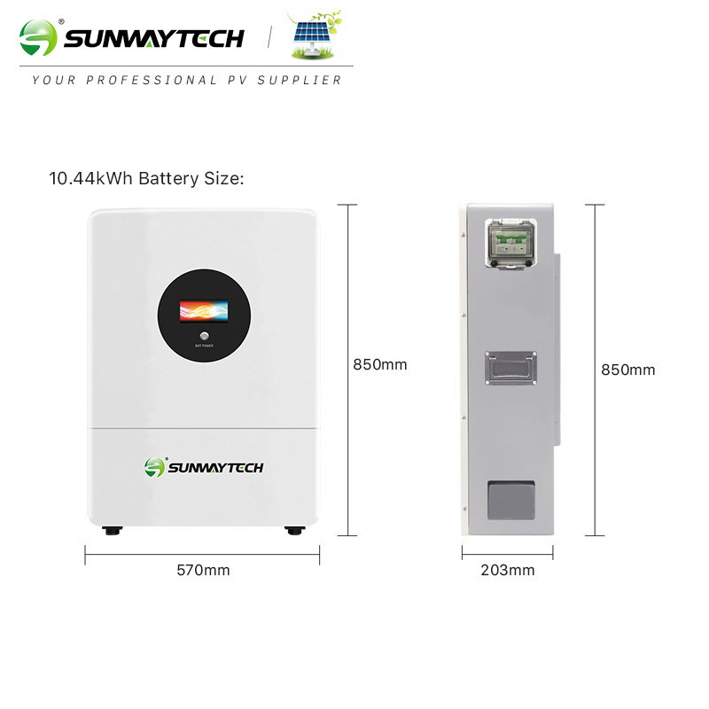 Sw51b100tw2 Sunway 6000+ Cycle Times 51.2V 100ah Battery Rechargeable Lithium Wall Mounted Lithium 5kwh LiFePO4 Batteries