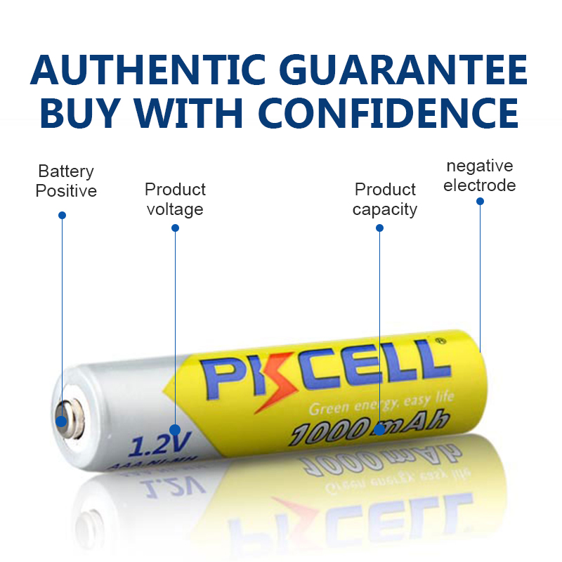 Pkcell Ni-MH AAA 600mAh 1.2V Rechargeable Battery Nickel Metal Hydride Batteries