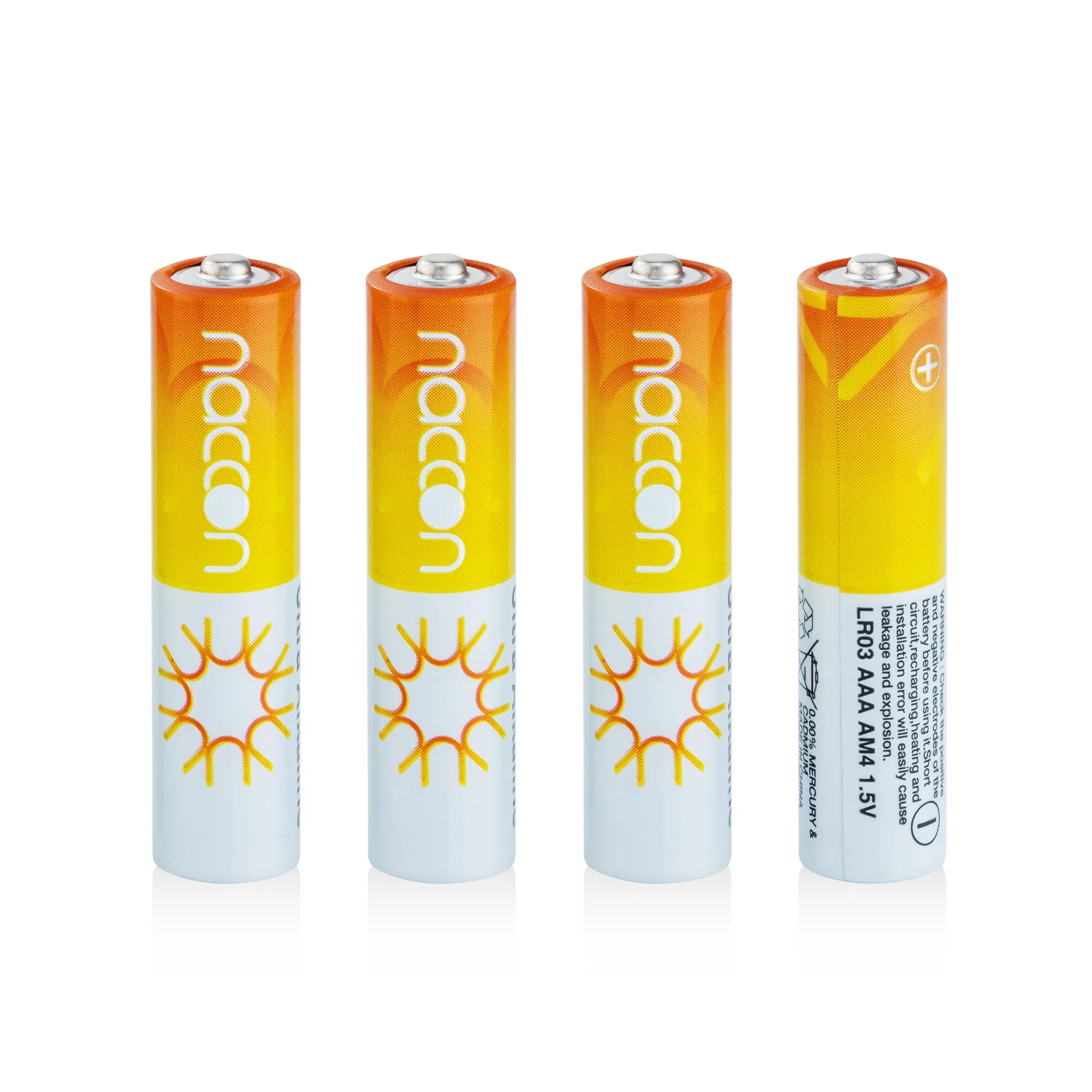 Factory Supply High Quality Naccon Primary Battery AAA Lr03 Am4 1.5V Alkaline Battery Cell for Calculator/Toys/Remote Control Car
