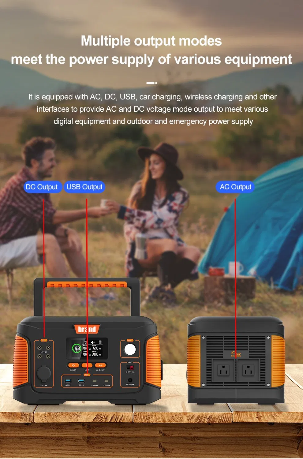 300W 500wenergy Storage Power Supply 110V 230V Camping Emergency Home Portable Solar Power Energy Storage Battery Station OEM
