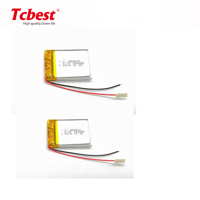 Tcbest Factory Direct Supply 452530 3.7V 300mAh Lithium Polymer Rechargeable Battery