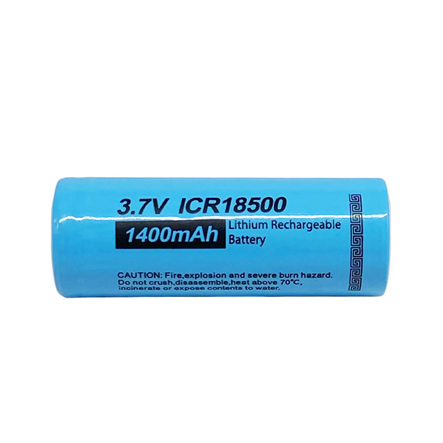 Hot Sale Li-ion Rechargeable 3.7V 18500 1400mAh Battery for Consumer Electronics