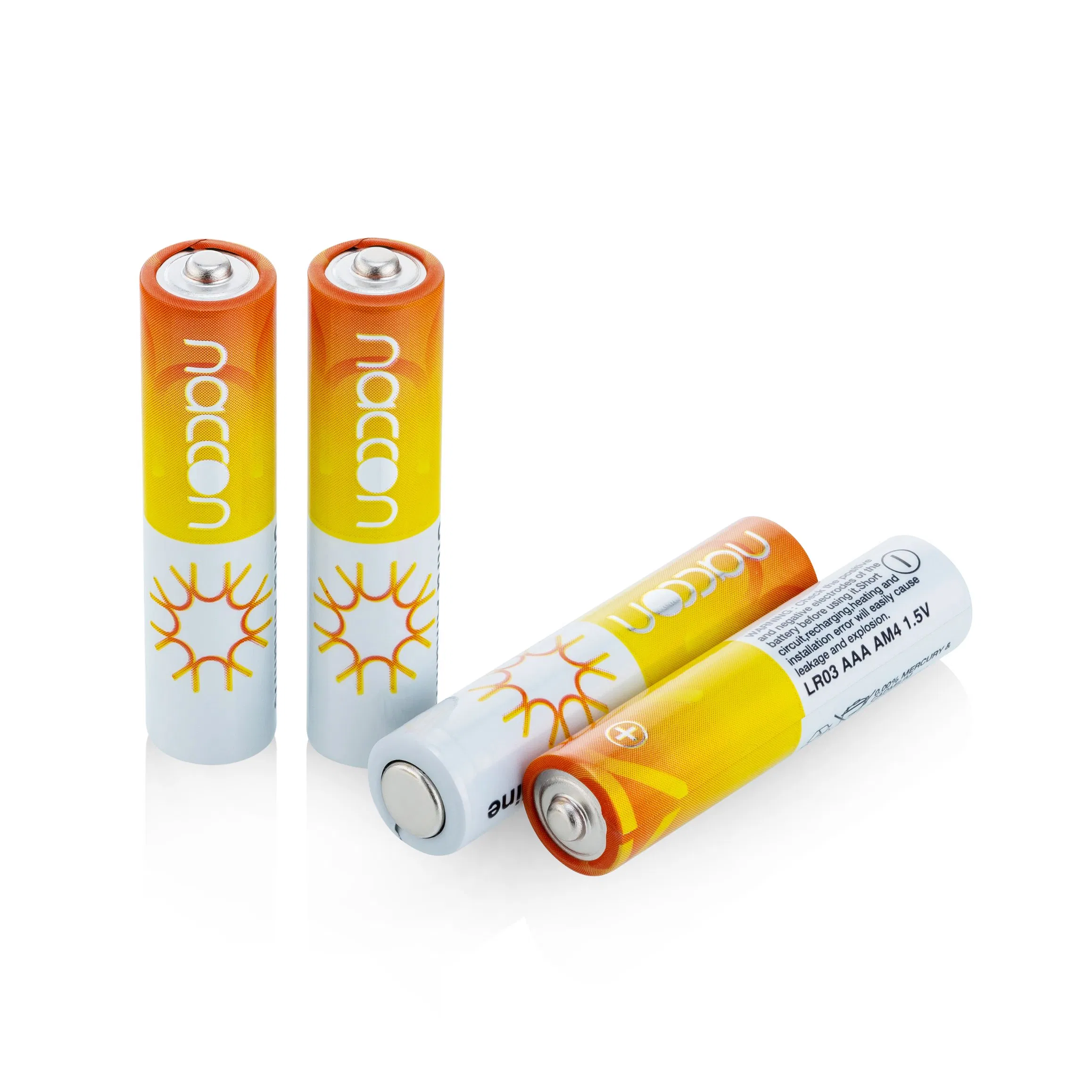 Factory Supply High Quality Naccon Primary Battery AAA Lr03 Am4 1.5V Alkaline Battery Cell for Calculator/Toys/Remote Control Car